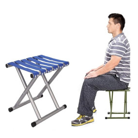 PREMVATI Home Garden Stool Portable Folding Stool Chair Outdoor Indoor Compact Ultra Foldable Beach Picnic Fishing Home, Garden, Office, Outdoor Use - Folding Metal Stool (Blue) 500 lbs