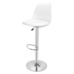 DPI? Modern Height Adjustable and 360 Degree Revolving Bar Stool | Kitchen Chair Suitable for Kitchen Cafeteria Dining Office Shops | (1, White)