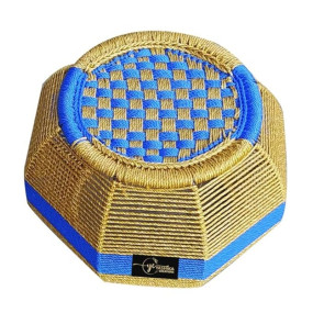 YASHIKA CREATION Handmade Bamboo Cane Bar Stool Mudda Chair, Natural Indoor Outdoor Furniture, Lightweight & Durable, Multi-Functional, Suitable for Home, Garden, Balcony (Pack of 1, Blue)