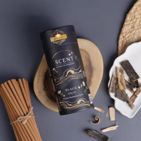 Mangaldeep Scent Premium Bambooless Dhoop Sticks - Black Oud - Ceramic Stand Inside -with Essential Oils - (30 Sticks)