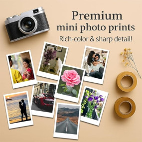 Loyalove Gifting 15 Personalized Mini Photos, Customized Photo Prints On 330 GSM Shiny Thick Paper, Gift For Every Occasion (89X64Mm, Pack Of 15)