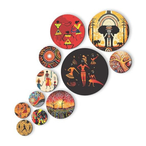 Wooden Wall Hanging For Home D?cor, Set of 11, Living Room, Bedroom, Office Decoration (Rajasthani)