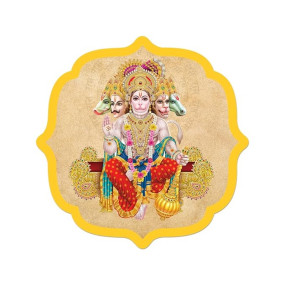 Goelite Acrylic Panchmukhi Hanuman for Door Entrance | Hanuman Ji Sticker As Per Vastu | Best for Home Decor, Office, Door Entrance Decor (Self Adhesive 10 x 10 cm) (Design 4)