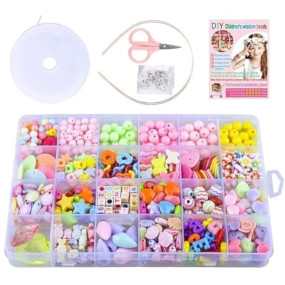 SNEHIDA Bracelet Making Kit | Beads for Jewelry Making Kit | Bracelet Making Kit for Girls and Kids | DIY Bracelets, Necklace, Hairband & Rings Craft Kit | Rubber Band Bracelet Kit | Pack Of 1, Multi