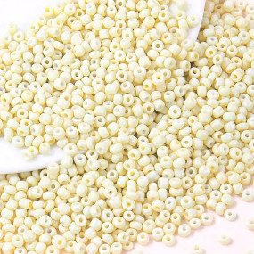 INDIKONB Seed Beads Opaque Coloured Small Glass Beads 11/0 2mm | Tiny Beads for Vibrant Crafting | Perfect for Jewelry Making, DIY Projects, and Beading (Off White)