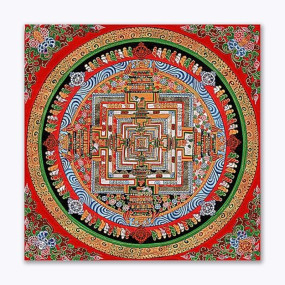 Tamatina Thangka Canvas Painting | Goddess Tara | Buddhism Art | Traditional Art Painting for Home d?cor|Size - 13X13 Inches.h400