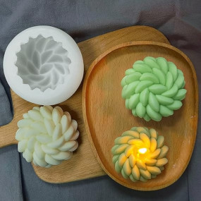 RKPM HOMES Santa Ana Flower Shape Candle Molds I Round 3D Fondant Silicone Wax Mould I for Handmade Ornament Candles Aromatherapy Plaster, Soap, Clay, Resin Casting, Art Craft Making Tools ? 1 Pcs