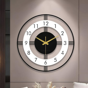 Auromin Designer Big Wall Clock for Living Room Stylish Latest Modern | Silent Wall Clock for Bedroom | Luxury Premium Fancy Antique Unique Metal Wall Watch for Hall Big Size