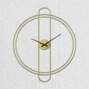 Click to see full view        nestroots Large Metallic Analog Wall Clock for Living Room & Bedroom | 24-Inch Decorative Wall Clock for Hall, Office & Home D?cor | Golden Frosted Modern Design