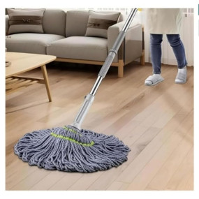 Microfiber Twist Mop for Floor Cleaning - Squeeze Stick, Durable, Easy to Use Cleaner, Effective Poocha for Hardwood, Tile, and Laminate. B-101