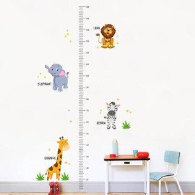 Decal O Decal Vinyl 'Growth Chart with Wild Animals' Wall Stickers (Multicolor)