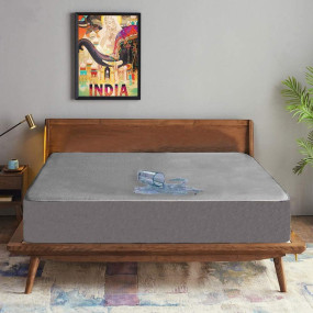 Trance 100% Waterproof Premium Cotton Feel Mattress Protector King Size, 78x72 Inches | Breathable and Hypoallergenic Ultra Soft Fitted Bed Protector Cover (78"x72" Fits Upto 10 Inches - King, Grey