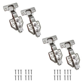 Volo European Style Steel Clip-on Soft Close Concealed Cabinet Hinges (Pack of 2 Sets), 0 Crank- Full Overlay