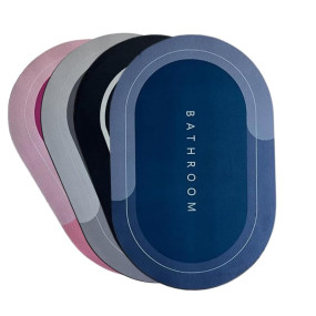 VERVENIX Pack of 2 Quick-Dry Anti-Slip Bathroom Mat | Non-Slip Rectangular Doormat | Bathroom Print Water-Absorbing Rubber Mat for Bathroom, Kitchen, Office, Living Room ? Random Color