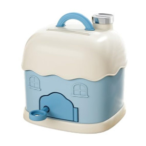 Cortina Cottage House-Shaped Piggy Bank for Kids ? Cute ATM-Style Coin Bank, Plastic Coin Saver with Handle & Keys, Money Box Gift Item for Kids Ages 3+ (Blue, Pack of 1)