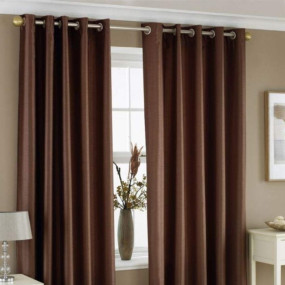 Homefab India Royal Silky Grommet Door Curtain - 7 feet, Coffee - 2 Piece
