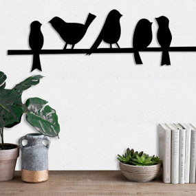 Art Street Bird MDF Wall Plaque/Wall Sign for Home Decoration Ready to Hang Wall DecorMDF Cutout for Gift, office Bedroom (6mm Thickness, Black- 6 x 18 Inch)