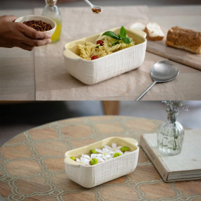 Ellementry Butter Up Ceramic Loaf Pan - 1000 ml, Nonstick Bread Mould, Cake Tin & Baking Tray, Microwave & Oven Safe Ceramic Bakeware, Bread Loaf Pan for Baking Essentials