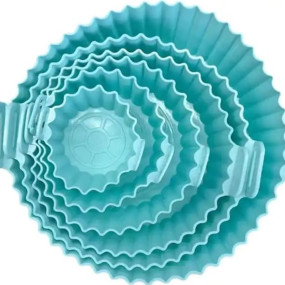 6-Piece Reusable Air Fryer Silicone Pot Liners ? Non-Stick Heat-Resistant Trays, Multicolor, Dishwasher Safe (Pack of 1)