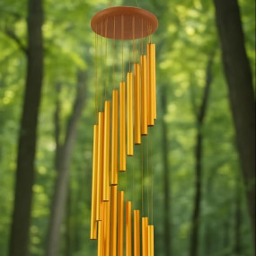 Paradigm Pictures Wind Chimes for Home || Home Decor Items (Golden Color)