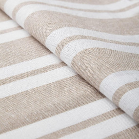 Encasa XO Furnishing Fabric 150 cm (60 inch) - Franca Beige Stripes - Woven Cotton Sofa Chair Unstitched Cloth Material for Curtain, Cushion, Upholstery, Bedcover - 1 Meter Multiple, Striped