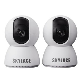 SKYLACE WiFi Camera Combo Pack (Set of 2) ? 1080P HD, Night Vision, Motion Detection, 360? View, Two-Way Audio, Indoor CCTV Security Camera for Home & Office