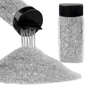 INDIKONB Sparkle Fine Glitter Dust Powder with Sprinkler Bottle | Multicolour Chamki Glitter for Art & Craft, Resin Art, Nail Art, Scrapbooking, Candle Making (50g) (Silver)