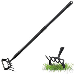 Fieldstar Heavy Garden Cultivator Hoe- Garden Tools, Heavy Duty Garden Agricultural Cultivators ? Ideal for Aerating Soil and Weeding Flower Beds-with Adjustable 4 feet Handle