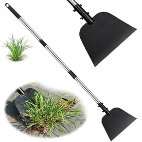 HASTHIP? Garden Flat Head Shovel - Garden Weed Spade Shovel - 140CM Garden Cleaning Shovel - Steel Shovel for Gardening with Long Handle - Garden Floor Scraper Shovel - Gardening Weed Remover Tool