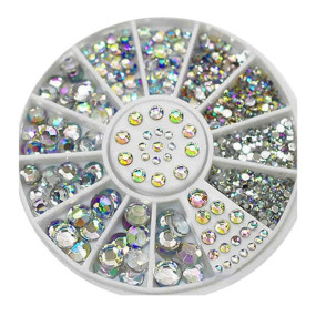 S.A.V.I 1 PC. DIY 3D Nail Art Manicure Decoration Wheel Acrylic Crystal Glitter Rhinestones - 12 Styles (26)
