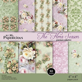 CraftsneedPapericious Premium ?The Flora Season? 6X6 Beautiful Decorative Printed Art Craft Paper/Multi Color Design Patterned Cardstock Paper for Scrapbooking, Greeting Gift Card Making & Wrapping
