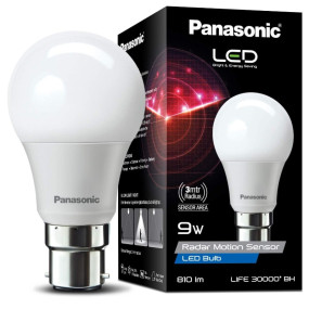 Panasonic 9 Watt Motion Sensor Led B22D Bulb for Home with 3 Mtr Radius Sensor Area, Auto Off After 15 Sec, 1 Yr Warranty