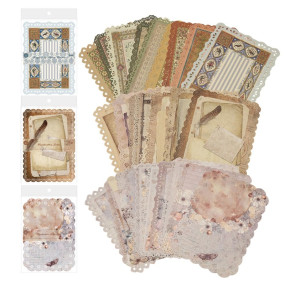 Climberty? 30 Sheet Vintage Scrapbooking Papers Fancy Journaling Papers Letter Papers, Cutout Lace Edge Decorative Paper Sheets for Writing, DIY Crafts, Collage, & Card Making, 125x175mm