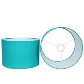 AMIR HANDICRAFTS Lamp Shades Cotton Fabric Modern Design 12" Inches | Burlap Crafts Table And Floor Lamps Only Shades Without Lamp, (12"x12"x8") (Blue)