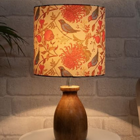 Homesake? Lamp, Table Lamp, Night Lamp for Bedroom, Home Decor Items, Lamp for Living Room, Light Lamp, Bedside Lamps, Room Decor, Dovel Pot - (Wooden Base, Birds)