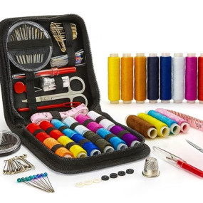 PANCA 76 Sewing Kit, Portable Sewing kit Box Sewing Supplies Accessories with 12 Pcs Thread Spools, Scissors, Thread Needles,Tape Measure for DIY, Adults,Beginners,Emergency,Travel,Home