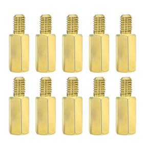 M4 5+6mm Male Female Brass Hex Standoff Spacer Screws PCB Pillars Screw Nuts, 50Pcs