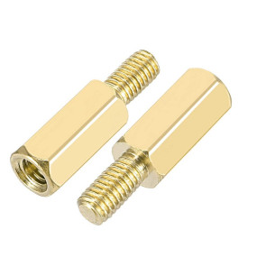 Liyafy M3 10+6mm Female Male Thread Brass Hex Standoff Spacer Screws PCB Pillar 60Pcs