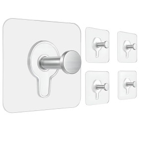 DALUCI Self Adhesive Wall Hooks (5 Pack) ? Photo Frame Hooks for Wall Heavy Items Without Drilling | Heavy Duty Sticky Hanger Hook Nail Free Wall Hooks for Hanging Clocks & Keys (Photo Frame Hook, 5)